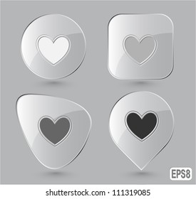 Corazón. Botones de vidrio. Ilustración vectorial.