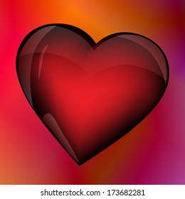 Heart of glass at the iridescent background,  eps10