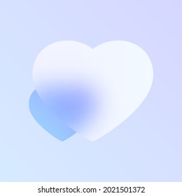 heart glass morphism trendy style icon. heart like transparent glass color icon with blur and purple gradient. for web and ui design, mobile apps and promo business polygraphy