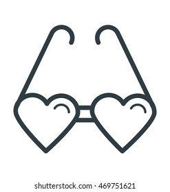 Heart Glasses Colored Vector Icon