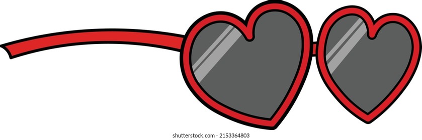 Heart Glasses. NFTs eyes traits variation for any character. Accessories  parts drawing illustration. Which can be used as accessories, traits, assets, could be placed on any face character.