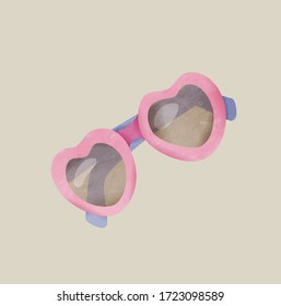 heart glasses vector, fashion accessories.