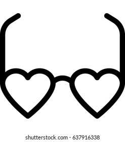 Heart Glasses Vector Icon