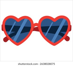 Heart glasses vector icon. Romantic love accessory design.