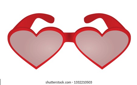 Heart glasses. vector illustration