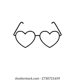 Icono de línea de Vector de gafas de corazón sobre un fondo blanco.
Icono de línea de Vector sobre un fondo blanco