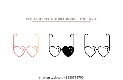 Conception d'icône Coeur en verre sur fond blanc - illustration de stock