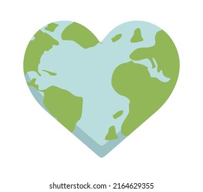 Heart globe Environment Icon. Vector illustration