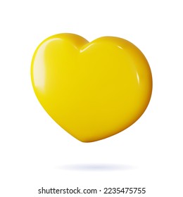 Heart glossy 3d vector icon as element for feedback rating, best quality comment, award winner ranking, positive client review. Good reputation mark