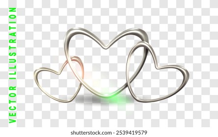 Heart with glossy liquid metal effect.Great for your design web or print projects. 3d vector illustration.