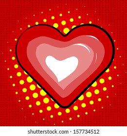 Heart of Glossy Vector Lips