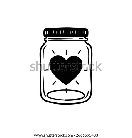 Heart Glowing Inside Jar Representing Self-Care and Emotional Healing