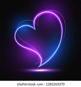 Heart glowing light design