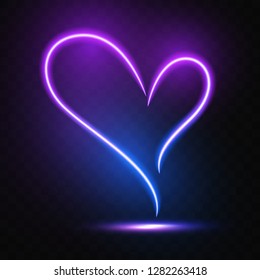 Heart glowing light design
