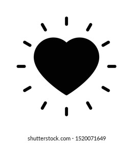Heart Glyph Flat Vector Icon