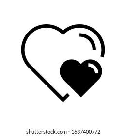 heart glyph flat vector icon - ui icon vector