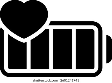 heart glyph icon illustration vector