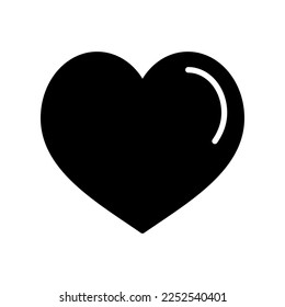 Heart glyph icon. Love symbol Valentine Day. Vector illustration, romance elements. Sticker, patch, badge, card for marriage, wedding