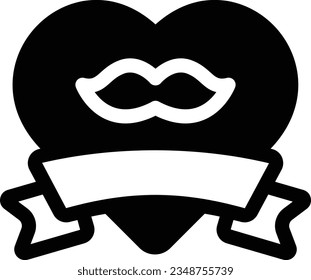 Heart Glyph Icon - Single Icon, Vector
