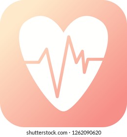 Heart Glyph round corner multi color gradient BG 