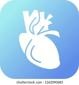 Heart Glyph round corner multi color gradient BG 