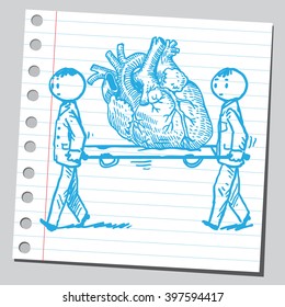Heart going  to service
