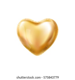 Heart Gold balloon on background.