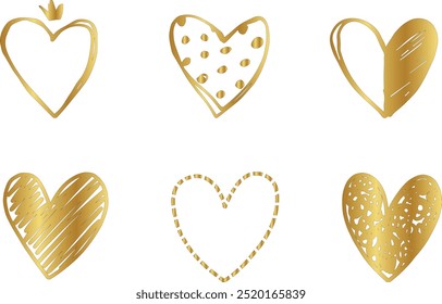 Corazón de oro con destellos aislados sobre fondo transparente. Corazón ligero para tarjetas de vacaciones, Anuncios, invitaciones. Resplandor de alambre de oro en forma de corazón. Imagen PNG, corazón ligero para tarjetas de vacaciones, Anuncios.