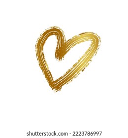 A heart of gold. Hand-drawn doodle illustration. Vector
