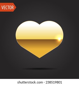 heart gold icon vector object picture image graphic art eps drawing