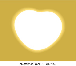 Heart with golden gradient frame love valentine Greeting card vector Illustration