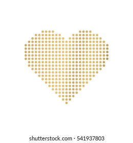 heart in a Golden texture.pixel.vector illustration
