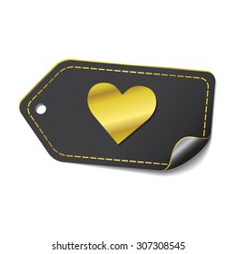 Heart Golden Vector Icon Design