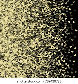 Heart golden which consists of isolated elements. Modern style with beautiful elements in heart golden. Can be used as print, wallpaper, cards, valentine cards, logo, background and etc.