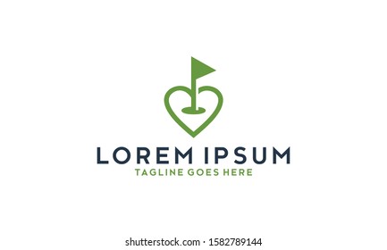 Heart And Golf Vector Royalty Logo Design Inspirations