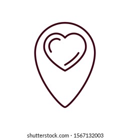 Heart gps mark design, Love passion romantic valentines day wedding romance decoration theme Vector illustration