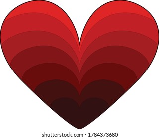 Colores gradientes del corazón que adoran la sensación