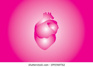 Heart Gradient Illustrator Background Magenta for Business or Education Presentation