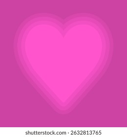Heart gradient Valentine's day background. Pink purple heart striped pattern. Glowing hearts. Template for wallpaper, banners, frame, posters, greeting card, wedding invitation. Flat design Vector