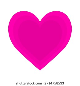 Heart gradient Valentine's day icon. Pink heart striped pattern. Glowing hearts. Template for wallpaper, frame, banners, posters, greeting card, wedding invitation. Flat design White background Vector