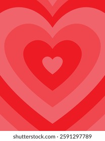 Heart Gradient Valentine's Day. Love wallpaper Pattern. Love Background, Heart Abstract Template for Wallpaper, Red Pink, Flat Design Vector Illustration.