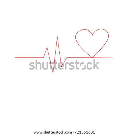 Heart Graph Red Line Cardiogram Stock Vector (Royalty Free) 721551631 ...