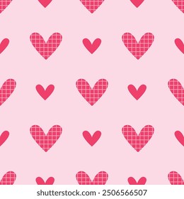 Heart graphic with colorful seamless pattern background for wrapping, valentine and wallpaper