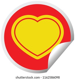 pegatina de peeling circular de vector gráfico de corazón