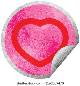 pegatina de peeling circular de vector gráfico de corazón