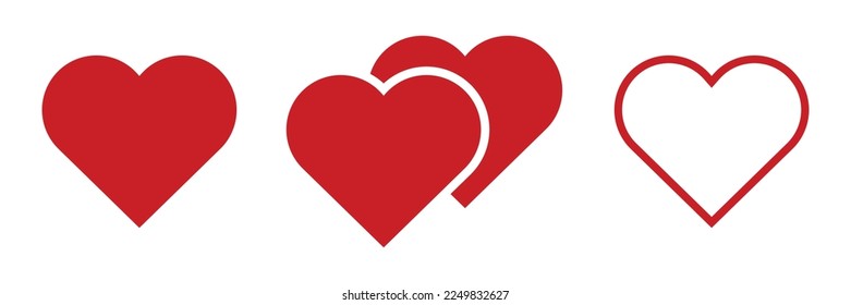 Heart graphic vector icons set. Stock graphic vector concept of heart