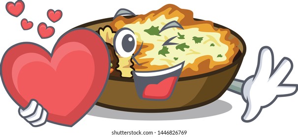 With heart gratin in the a mascot shape