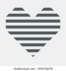 Heart grating icon striped lattice valentine day quality vector illustration cut svg