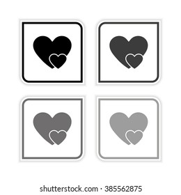 Heart  - grayscale vector icon