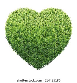 Heart of green grass. A lawn with gradient light green to dark green.